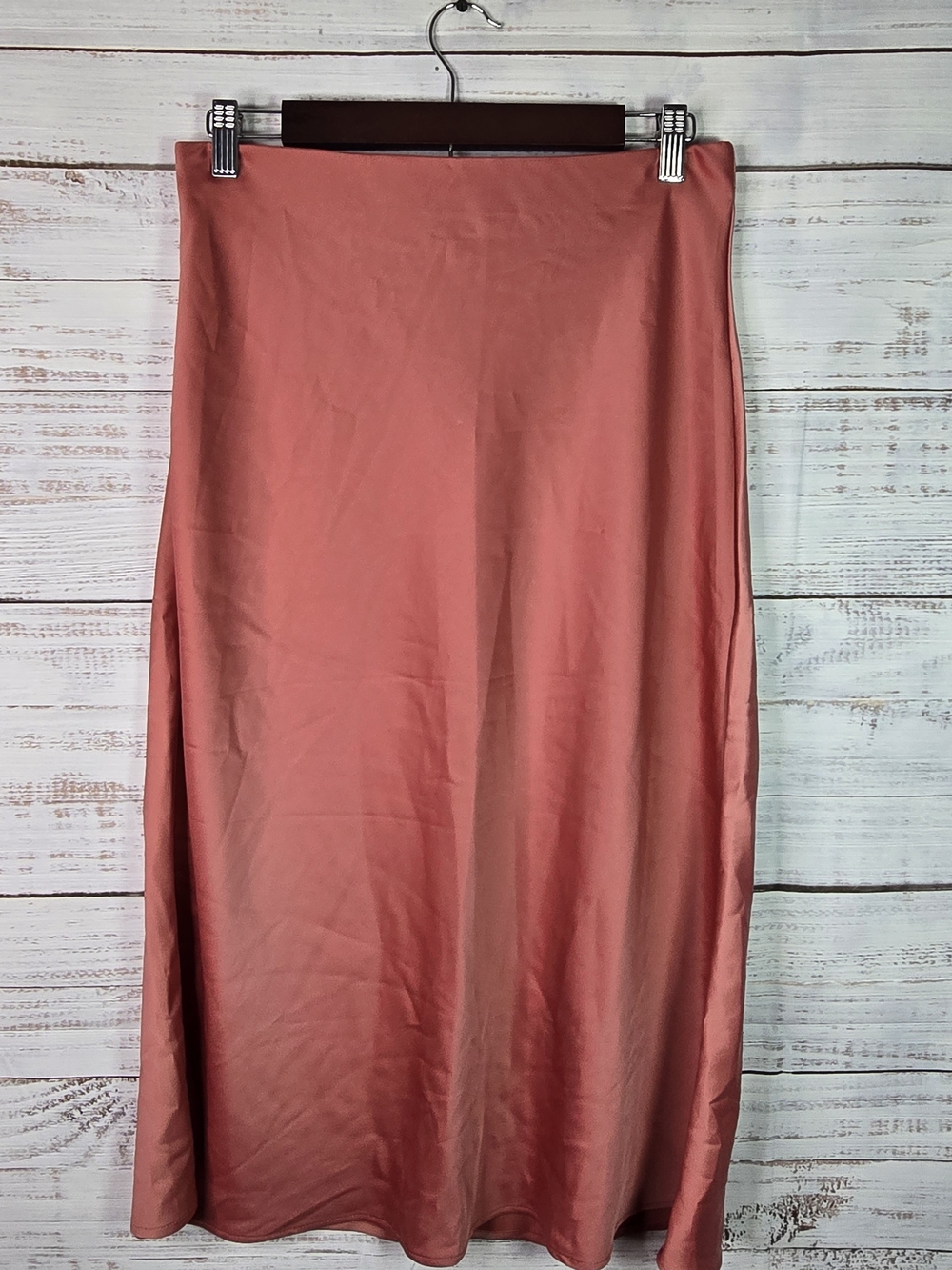 Rachel Zoe Coral Satin Aline Midi Skirt Women’s Size 6